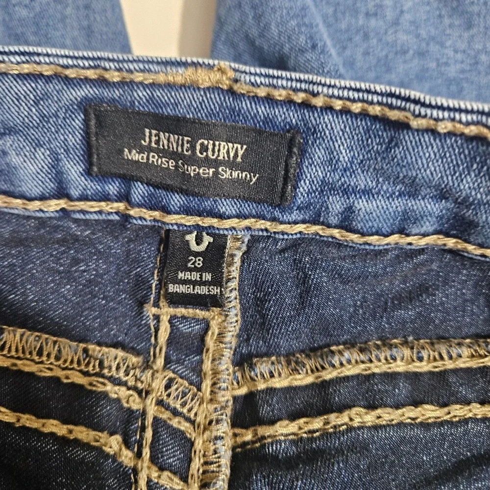True Religion Jennie Curvy Mid Rise Super Skinny Jeans Blue Denim 28 Mens